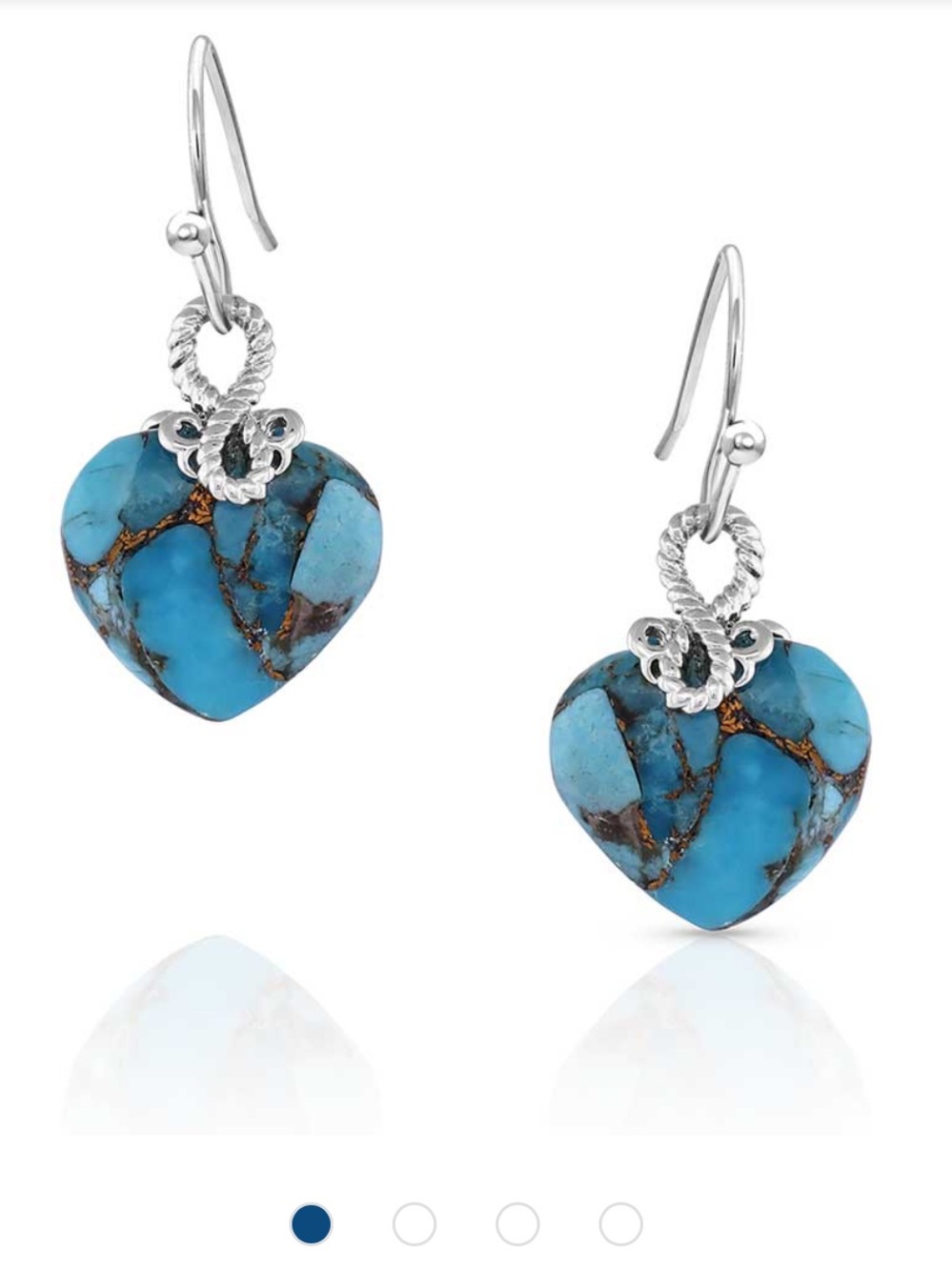 Montana Silversmiths “Untamable Heart of Stone” Turquoise Earrings NWT